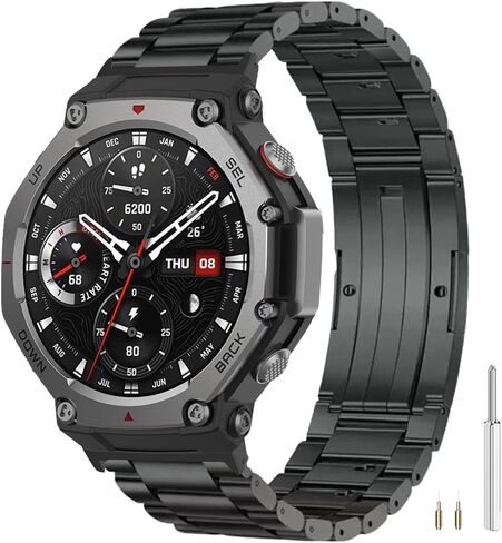 22mm No Tool Titanium Metal Band Strap for Amazfit T-Rex 3 for Men in Kuwait