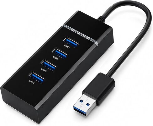 USB 3.0 Hub 4 Ports with Type-C Power Input, High-Speed USB Splitter for Laptop, PC, Xbox, Flash Drive, HDD, Printer, Camera, Keyboard & Mouse – Data Transfer Only in Kuwait