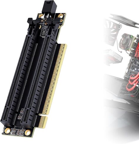 Cryfokt PCIe X16 to X8 X8 (4.0) Adapter Card with Serial ATA Power in Kuwait