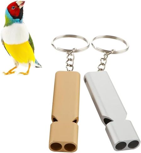 Dual-Tone Emergency Safety Whistle Aluminum Keychain for Hiking Camping in Kuwait