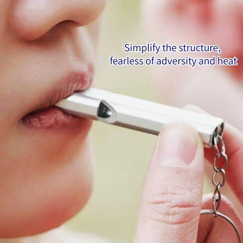 Dual-Tone Emergency Safety Whistle Aluminum Keychain for Hiking Camping in Kuwait