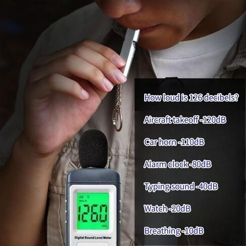 Dual-Tone Emergency Safety Whistle Aluminum Keychain for Hiking Camping in Kuwait