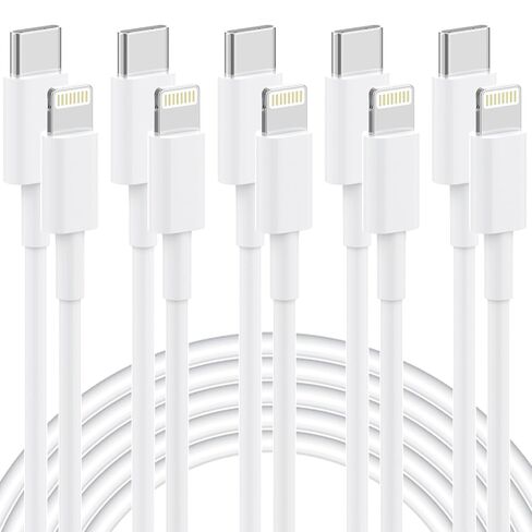 USB C to Lightning Cable [Apple MFi Certified] 5 Pack 6/6/6/6/6 FT iPhone Charger Type C to Lightning Cable Power Delivery Fast Charging Cord Compatible with iPhone 14/13/12/11/XS/XR/X/8 in Kuwait