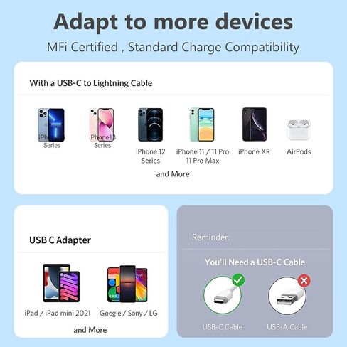 USB C to Lightning Cable [Apple MFi Certified] 5 Pack 6/6/6/6/6 FT iPhone Charger Type C to Lightning Cable Power Delivery Fast Charging Cord Compatible with iPhone 14/13/12/11/XS/XR/X/8 in Kuwait