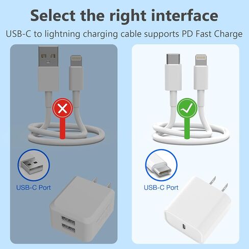 USB C to Lightning Cable [Apple MFi Certified] 5 Pack 6/6/6/6/6 FT iPhone Charger Type C to Lightning Cable Power Delivery Fast Charging Cord Compatible with iPhone 14/13/12/11/XS/XR/X/8 in Kuwait