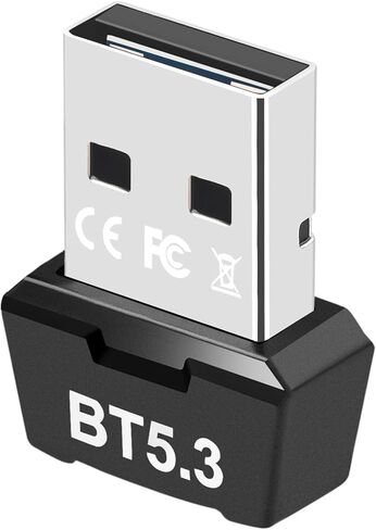 USB Bluetooth 5.3 Adapter for PC, Supports Windows 11/10/8.1/7,5.3+EDR Bluetooth Wireless Transmitter Receiver for Desktop, Laptop, Mouse, Keyboard, Printers, Headsets (Black) in Kuwait