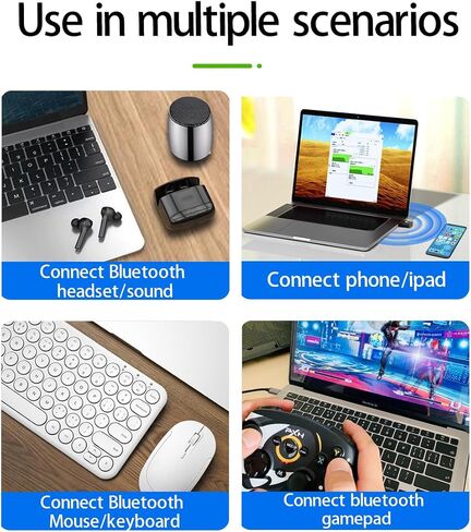 USB Bluetooth 5.3 Adapter for PC, Supports Windows 11/10/8.1/7,5.3+EDR Bluetooth Wireless Transmitter Receiver for Desktop, Laptop, Mouse, Keyboard, Printers, Headsets (Black) in Kuwait