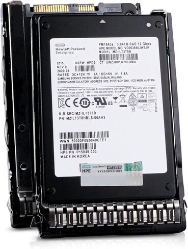 HP Generation 8 3.84TB 1 DWPD SAS 12Gb/s 3D TLC 2.5in Read Intensive Enterprise SSD DL380 DL360 ML350 DL560 DL580 DL385 BL460c DL160 VO003840JWZJK P15848-003 G8 (Renewed) in Kuwait