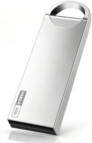 Flash Drive USB 2.0 Thumb Drives with Keychains Sleek and Small USB Memory Stick for Data Storage USB Sticks Pendrives (Silver,8GB) in Kuwait