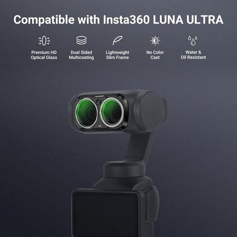 NEEWER ND CPL Effect Filter Compatible with Insta360 Luna Ultra, Black in Kuwait