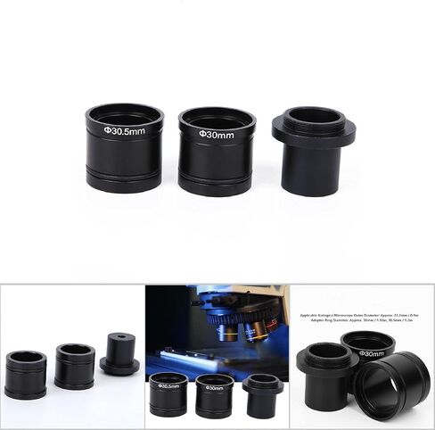 C-Mount Microscope Camera Adapter, Durable for Observing the Inner Structure of Small Objects. Metal 30mm-30.5mm Adapter Rings for Various Biological Microscopes Included in Kuwait