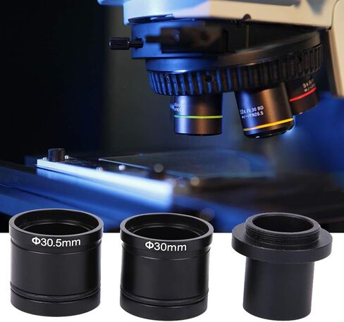 C-Mount Microscope Camera Adapter, Durable for Observing the Inner Structure of Small Objects. Metal 30mm-30.5mm Adapter Rings for Various Biological Microscopes Included in Kuwait