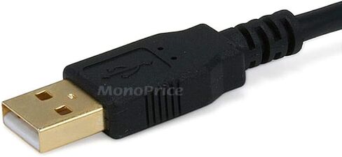 Monoprice 6' USB 2.0 A Male to Mini-B 5 Pin Male 28/24AWG Cable with Ferrite Core and Gold Plated (105448), Black in Kuwait