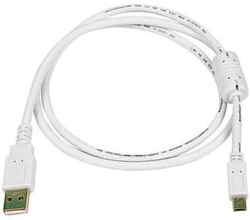 Monoprice 6' USB 2.0 A Male to Mini-B 5 Pin Male 28/24AWG Cable with Ferrite Core and Gold Plated (105448), Black in Kuwait