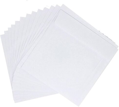 100 Pcs White CD DVD Paper Sleeves with Window for Storage in Kuwait