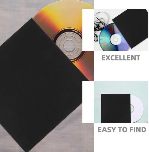 POPETPOP CD DVD Sleeves with Versatile Compatibility Black Paper Lightweight 10pcs Disc Storage Envelopes for Wedding Photographers and Storing Advertising Materials in Kuwait