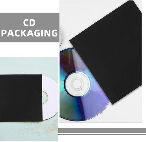 POPETPOP CD DVD Sleeves with Versatile Compatibility Black Paper Lightweight 10pcs Disc Storage Envelopes for Wedding Photographers and Storing Advertising Materials in Kuwait