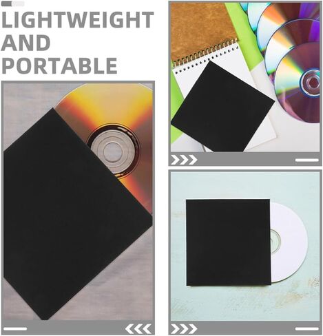 POPETPOP CD DVD Sleeves with Versatile Compatibility Black Paper Lightweight 10pcs Disc Storage Envelopes for Wedding Photographers and Storing Advertising Materials in Kuwait