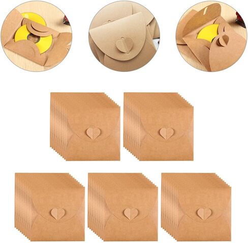 VICASKY 50pcs Kraft Paper CD DVD Sleeves Envelopes Storage Holder for Organizing Cds and DVDs Prevent Scratching for Home Storage in Kuwait
