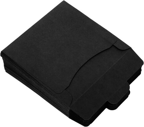 TEHAUX 50pcs Black Paper CD DVD Sleeves Case with Vintage Style, Square Shape for Protection and Storage, for Holidays and Gifting in Kuwait