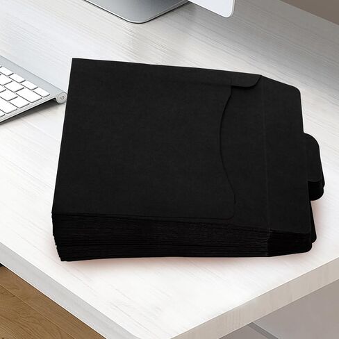 TEHAUX 50pcs Black Paper CD DVD Sleeves Case with Vintage Style, Square Shape for Protection and Storage, for Holidays and Gifting in Kuwait