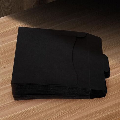 TEHAUX 50pcs Black Paper CD DVD Sleeves Case with Vintage Style, Square Shape for Protection and Storage, for Holidays and Gifting in Kuwait