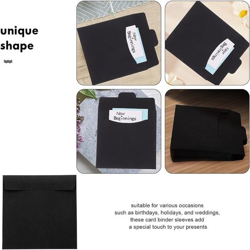 TEHAUX 50pcs Black Paper CD DVD Sleeves Case with Vintage Style, Square Shape for Protection and Storage, for Holidays and Gifting in Kuwait