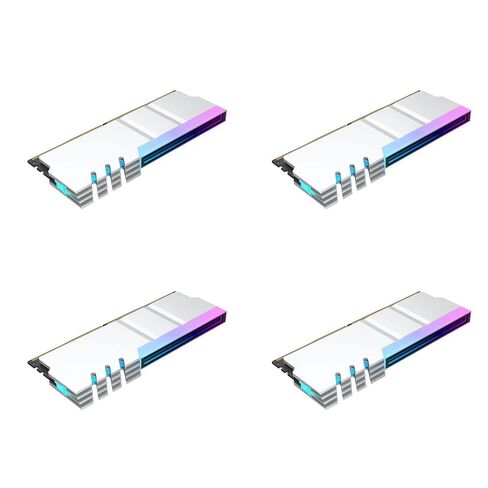 4X Computer DDR4 DDR5 5V ARGB Sync Memory Radiator PC RGB Colorful RAM Heatsink Cooler Cooling Shim Armor Silver White in Kuwait
