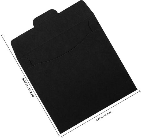 Kisangel 50pcs Black Paper CD Sleeves for Storage and DIY Decoration, Square Retro Style Holder for DVDs and Cds, for Packaging Greeting Cards and Birthdays in Kuwait
