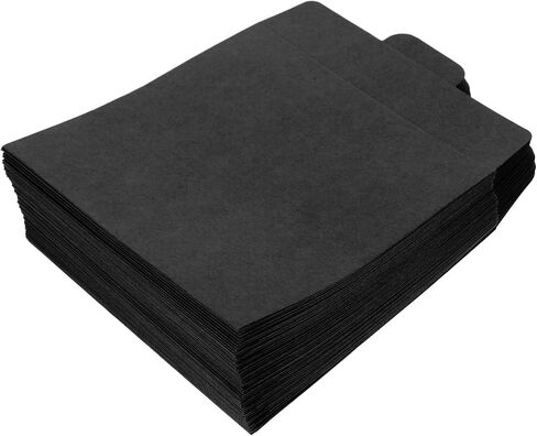 50pcs Black Paper CD DVD Sleeves Case for Storage and Packaging, Square Retro Style Disc Envelope Holder, for Holidays and Gift Packaging in Kuwait