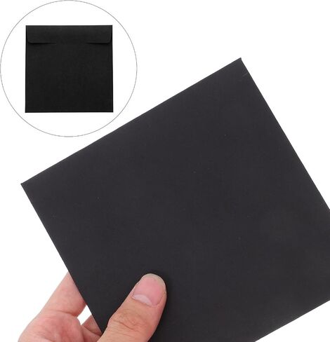 50pcs Black Paper CD DVD Sleeves Case for Storage and Packaging, Square Retro Style Disc Envelope Holder, for Holidays and Gift Packaging in Kuwait