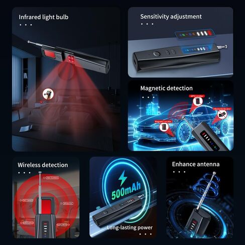 Hidden Camera Detectors GPS Detector Device w/LED Screen 5-in-1 in Kuwait