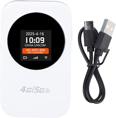 4G Mobile Hotspot, Portable WiFi Device Featuring 2.4G Band and Support for 8-10 Users, Unlocked Mobile Hotspot with 3000mAh Battery and SIM Card Slot for Households, Work in Kuwait