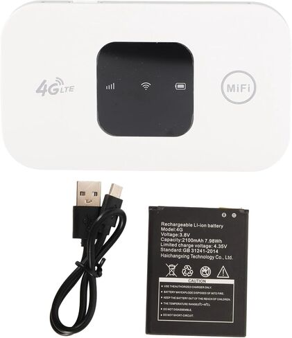 Compact 4G LTE Mobile WiFi Hotspot, Portable with SIM Slot and 2100mAh Battery 4G Hotspot Supports 10 Users for Business Travel Outdoor Use in Kuwait