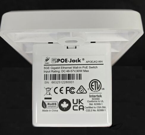 Active PoE-Jack 4 Port in-Wall Gigabit PoE Ethernet Extender Switch Plate, IEEE 802.3bt Uplink, Passes VLAN, Extends Ethernet, Cameras, POS, WiFi AP, VoIP & More.1 Rear Port & 4 Ports Out the Front. in Kuwait