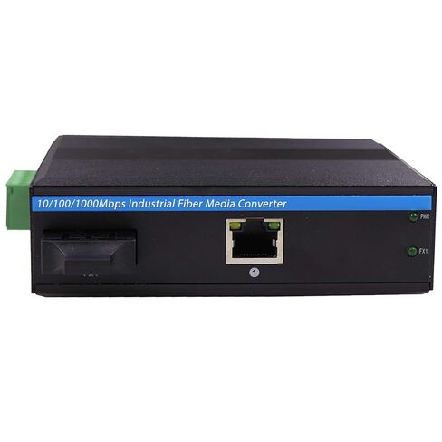 Gigabit Hardened Ethernet Media Converter Single Mode Duplex Industrial Fiber SC to Network Switch DIN-Rail/Wall Mount 9/12/24VDC Input IP40 Safety Class in Kuwait