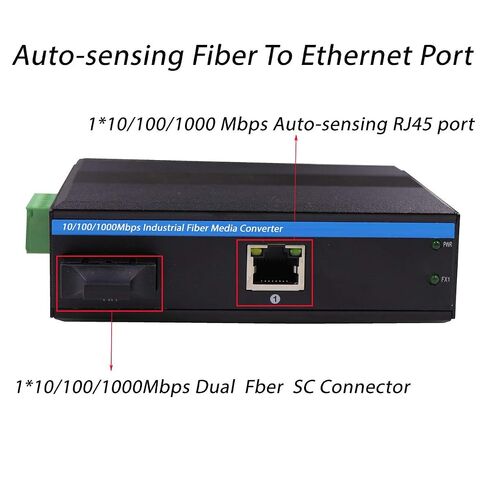 Gigabit Hardened Ethernet Media Converter Single Mode Duplex Industrial Fiber SC to Network Switch DIN-Rail/Wall Mount 9/12/24VDC Input IP40 Safety Class in Kuwait