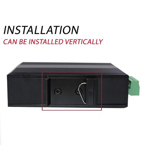Gigabit Hardened Ethernet Media Converter Single Mode Duplex Industrial Fiber SC to Network Switch DIN-Rail/Wall Mount 9/12/24VDC Input IP40 Safety Class in Kuwait
