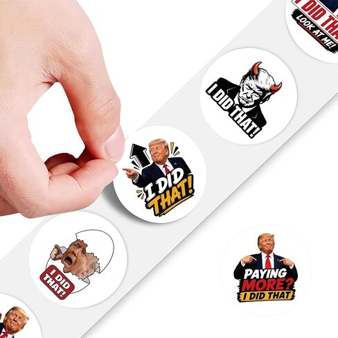 I Did that Stickers Roll 500Pcs - No Tr××p Anti Tr××p 2026 Tariffs No Kings in America FDT Against Vinyl Self-Adhesive Label Decals - Easy Stick Removeable for Scarpbook Window Tumblers Bumper Teens in Kuwait