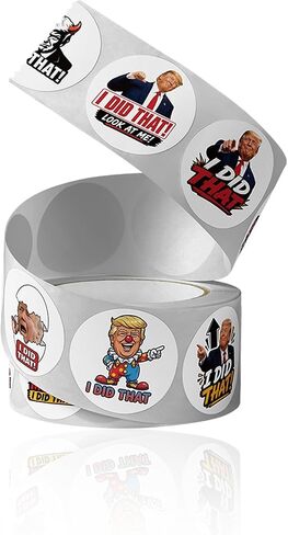 I Did that Stickers Roll 500Pcs - No Tr××p Anti Tr××p 2026 Tariffs No Kings in America FDT Against Vinyl Self-Adhesive Label Decals - Easy Stick Removeable for Scarpbook Window Tumblers Bumper Teens in Kuwait