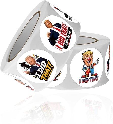 I Did that Stickers Roll 500Pcs - No Tr××p Anti Tr××p 2026 Tariffs No Kings in America FDT Against Vinyl Self-Adhesive Label Decals - Easy Stick Removeable for Scarpbook Window Tumblers Bumper Teens in Kuwait