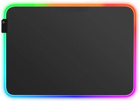 RGB Gaming Mouse Pad, Small Size Glowing Water-Resistant Soft LED Mouse Pad (13.8 x 9.8 x 0.16") with 14 Lighting Mode, Anti-Slip Rubber Base Mouse Mat for PC LaptopOfficeHomeTravel, L-Black in Kuwait