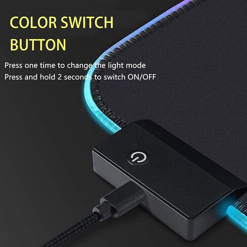 RGB Gaming Mouse Pad, Small Size Glowing Water-Resistant Soft LED Mouse Pad (13.8 x 9.8 x 0.16") with 14 Lighting Mode, Anti-Slip Rubber Base Mouse Mat for PC LaptopOfficeHomeTravel, L-Black in Kuwait