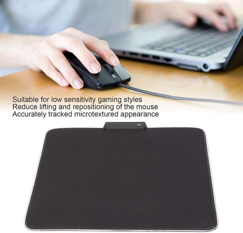 ciciglow RGB Gaming Mouse Mat Pad, 12 Light Modes USB Wired LED Gaming Mouse Mat, Nonslip Rubber and, 300x250x4mm, for, PC, Laptop, Desk in Kuwait