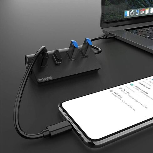 USB C Hub, 4-Port USB 3.0 Hub with USB-A Data Ports, Aluminum USB C to USB Adapter, Expand One USB-C Port into Four USB-A Ports for Laptop, MacBook, PC and Tablet in Kuwait