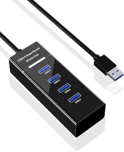 USB Hub 3.0 USB Port Splitter,4 Port High Speed USB Data Hub with LED Indicator for PC Flash Drive Laptop Printer Mobile HDD in Kuwait