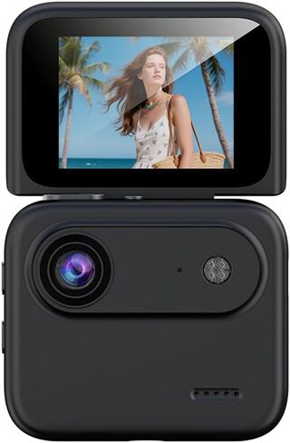 PUSOKEI 4K Action Camera, Vlogging Camera with 2 Inch Flip Screen, 143 Wide Angle Lens, Image Stabilization, 400mAh Battery, 1/4 Screw Mount, for Cycling and Action Sports (White) in Kuwait