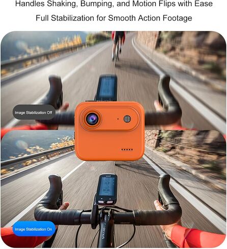 PUSOKEI 4K Action Camera, Vlogging Camera with 2 Inch Flip Screen, 143 Wide Angle Lens, Image Stabilization, 400mAh Battery, 1/4 Screw Mount, for Cycling and Action Sports (White) in Saudi Arabia