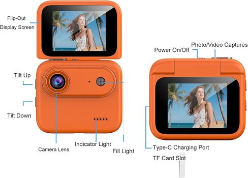 PUSOKEI 4K Action Camera, Vlogging Camera with 2 Inch Flip Screen, 143 Wide Angle Lens, Image Stabilization, 400mAh Battery, 1/4 Screw Mount, for Cycling and Action Sports (White) in Saudi Arabia