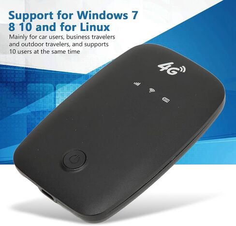 Portable 4G Mobile WiFi Hotspot with SIM Slot, 2100mAh Battery, LED Display, Supports 10 Devices—Fit for Car Users, Business Travelers & Remote Workers in Kuwait
